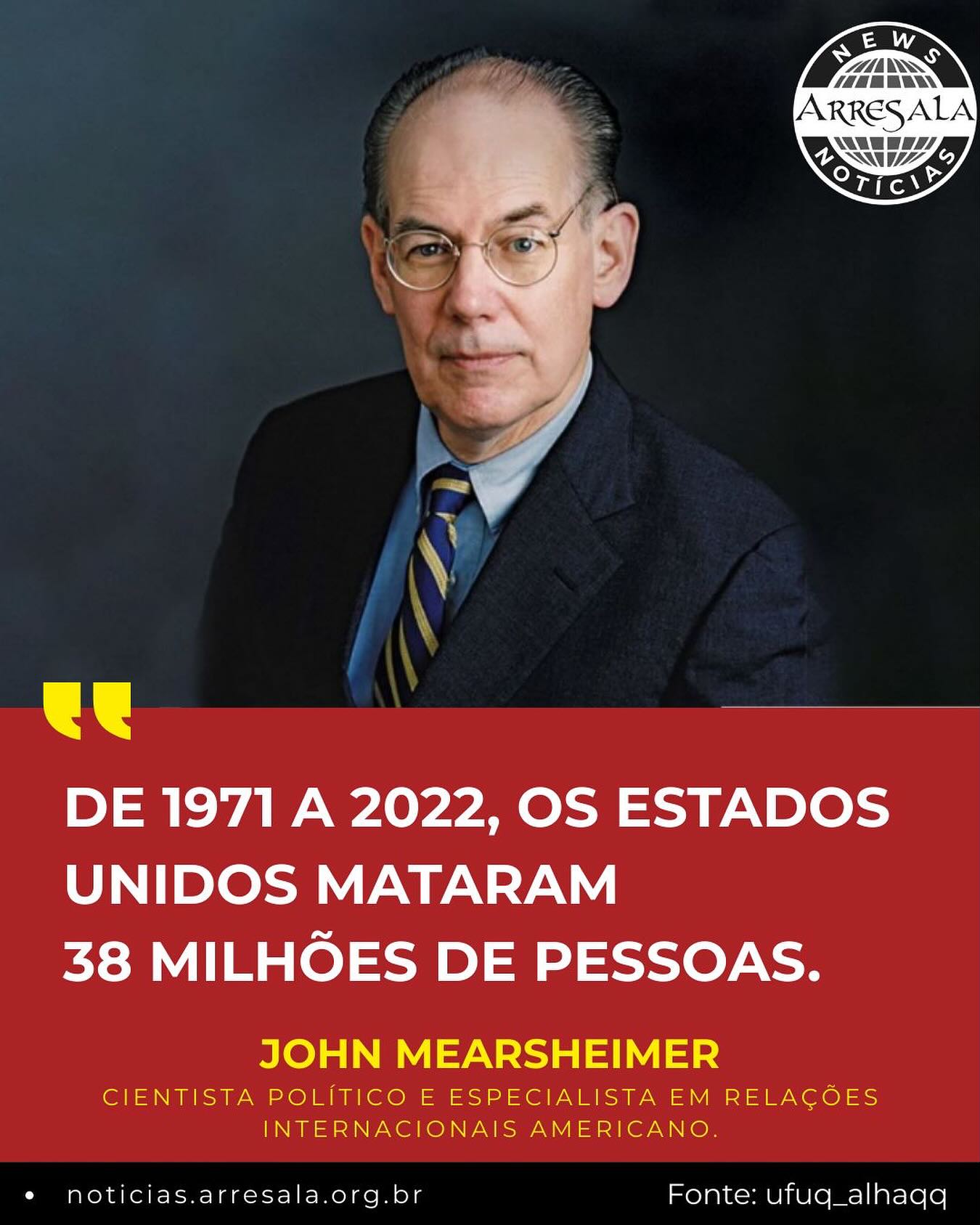 Quer ir além da mídia tradicional? Então, acompanhe o @arresalanoticias para conteúdo e análises críticas sobre geopolítica, Oriente Médio e América Latina.