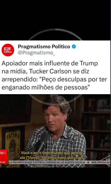 Tucker Carlson, que impulsionou a direita radical nos EUA, afirmou que isso se revelou uma tragédia.
