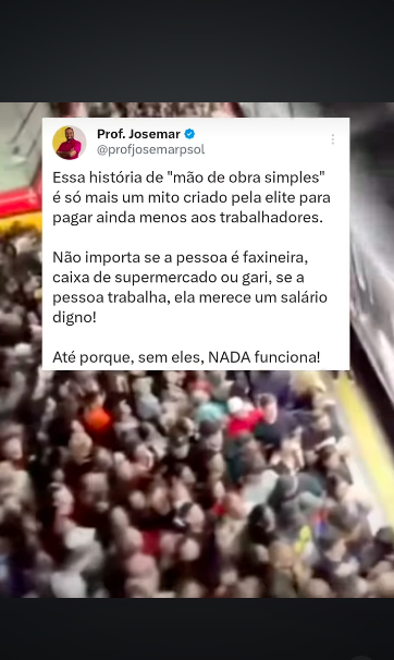 Quem movimenta a economia são os trabalhadores, não a elite.
