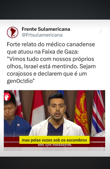 “Israel está mentindo, sejam corajosos e denunciem o geonocídio”