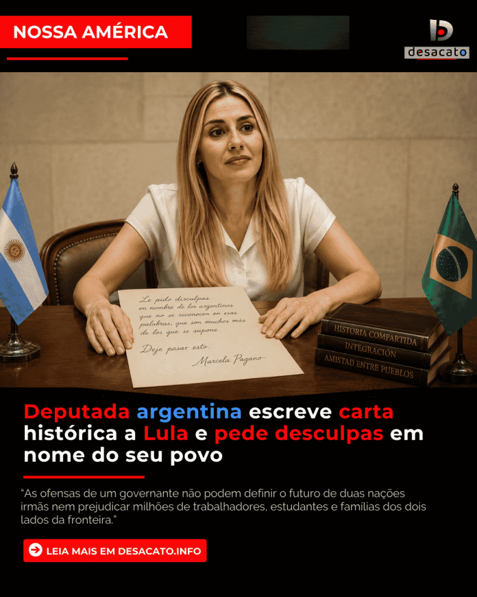Deputada argentina escreve carta histórica a Lula e pede desculpas em nome do seu povo